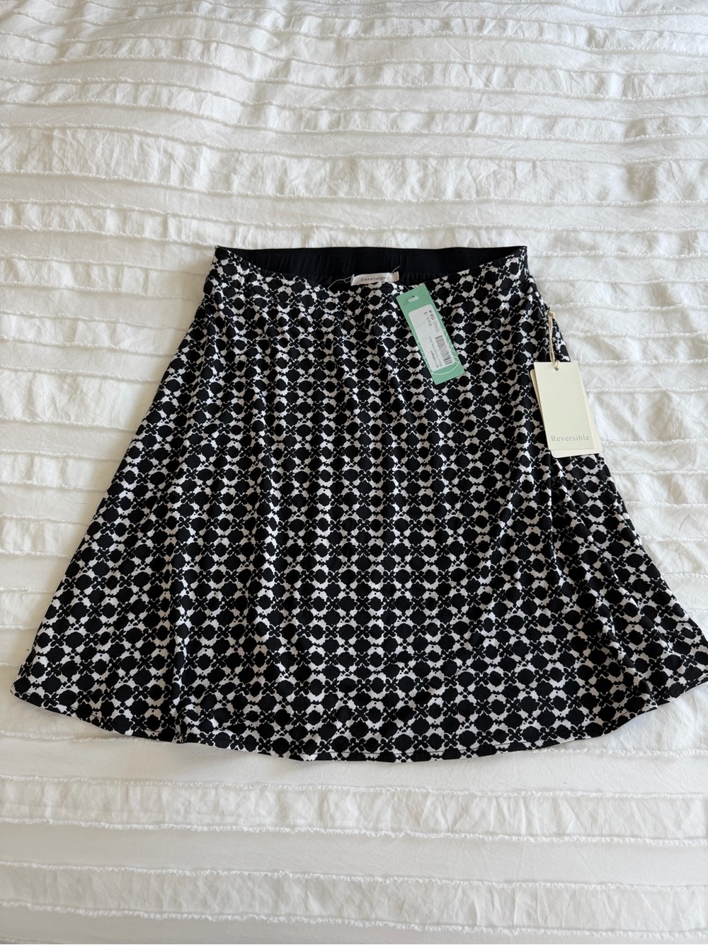 41 Hawthorn Black and White Geometric A-Line Skirt